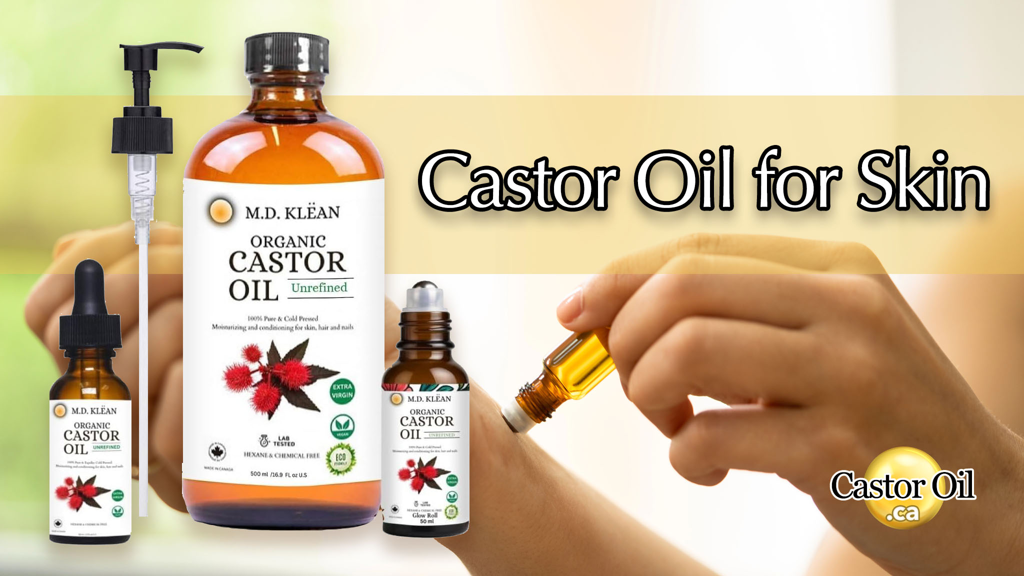 Cold Pressed Castor Oil (with Dropper + Roller) x4 Case Deal - Image 2