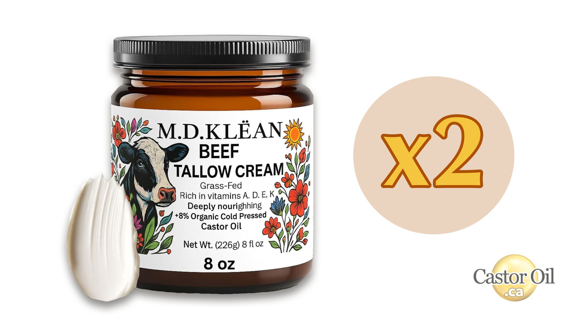 Beef Tallow with Cold Pressed Castor Oil (Copy)